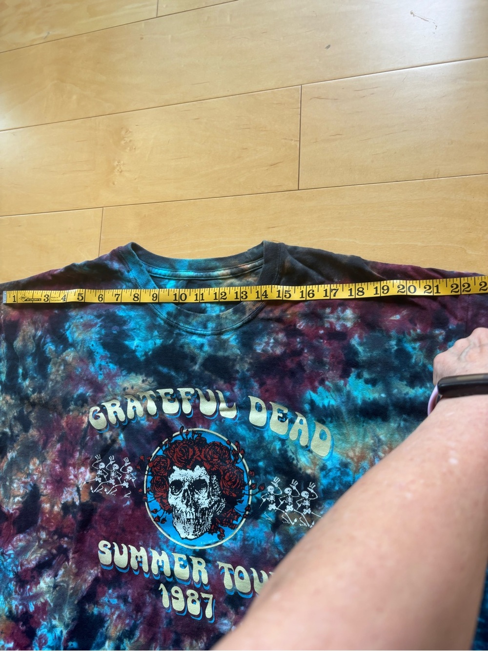 Grateful Dead Tie-Dye Summer Tour 1987 Tee — Blue, Purple, Brown - Picture 2 of 3